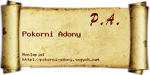 Pokorni Adony névjegykártya